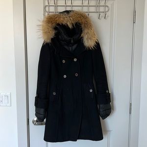 Soia & Kyo Fur Hooded Peacoat